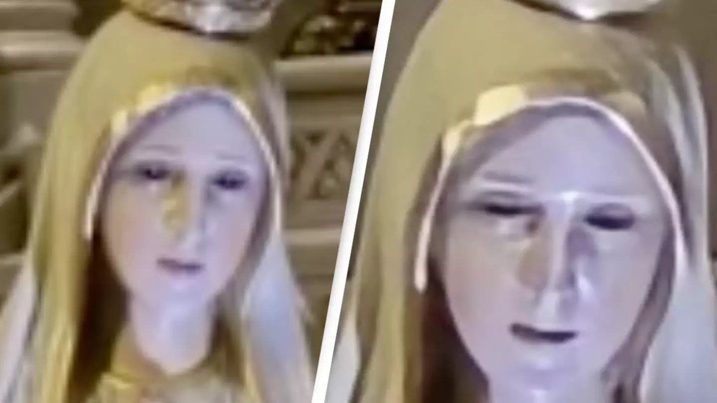 'Miracle' discovered in church as Virgin Mary statue is pictured 'blinking' by worshippers