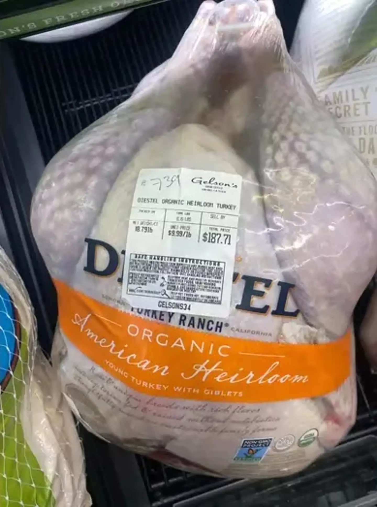 A West Los Angeles grocery store was spotted selling turkeys for an extortionate amount.