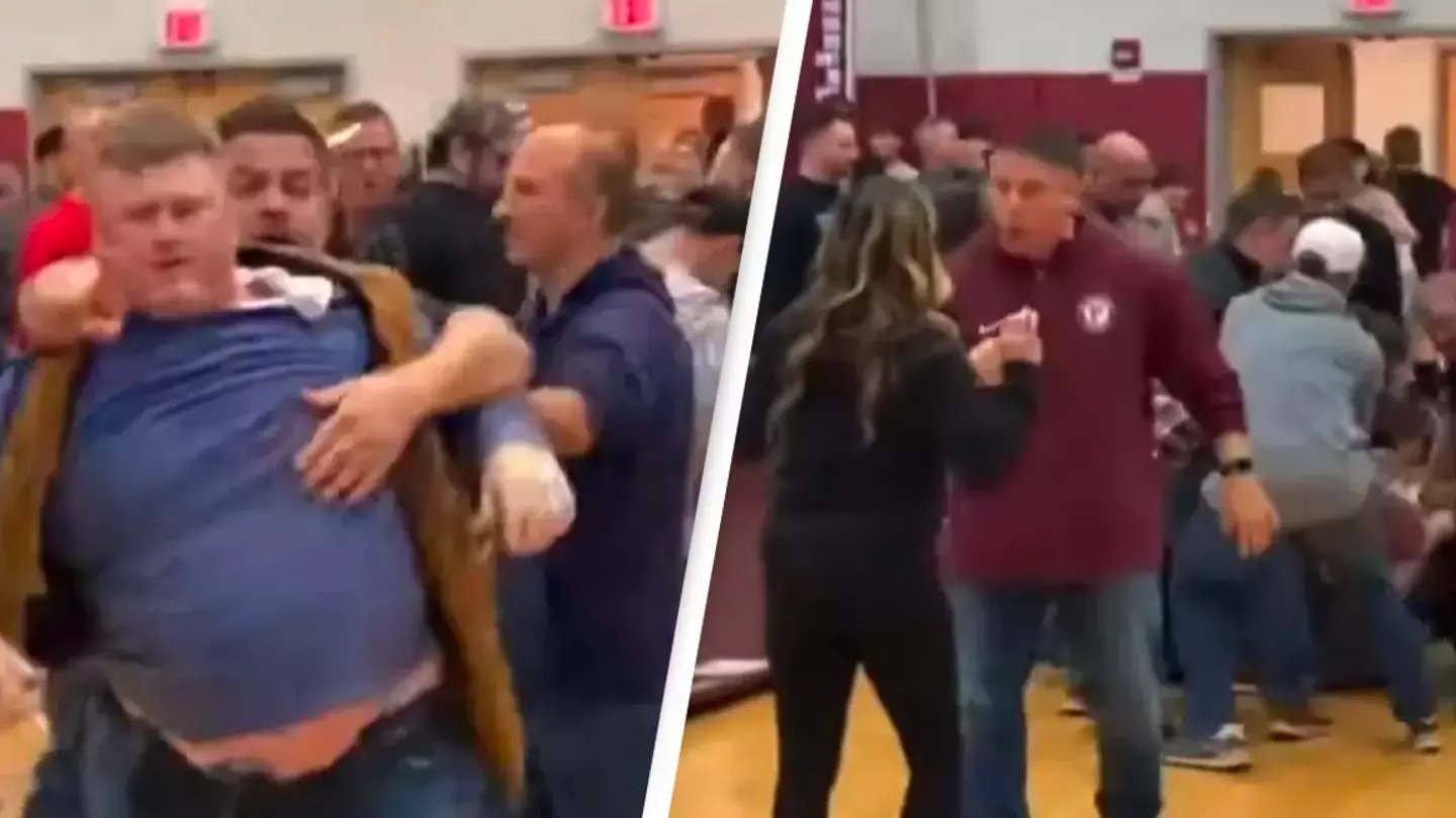 Huge brawl breaks out among parents while children compete in wrestling championship
