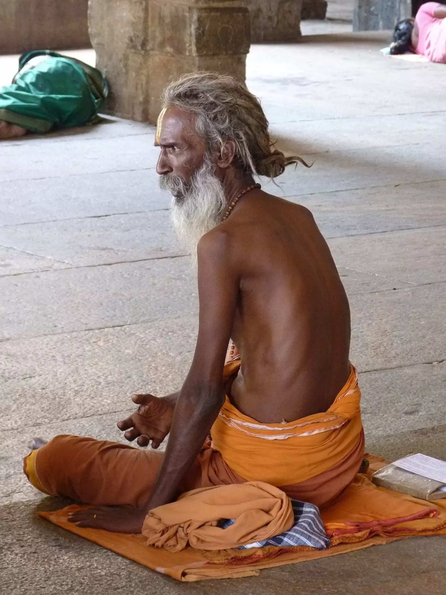 A sadhu is a holy man, devoted to Hinduism.