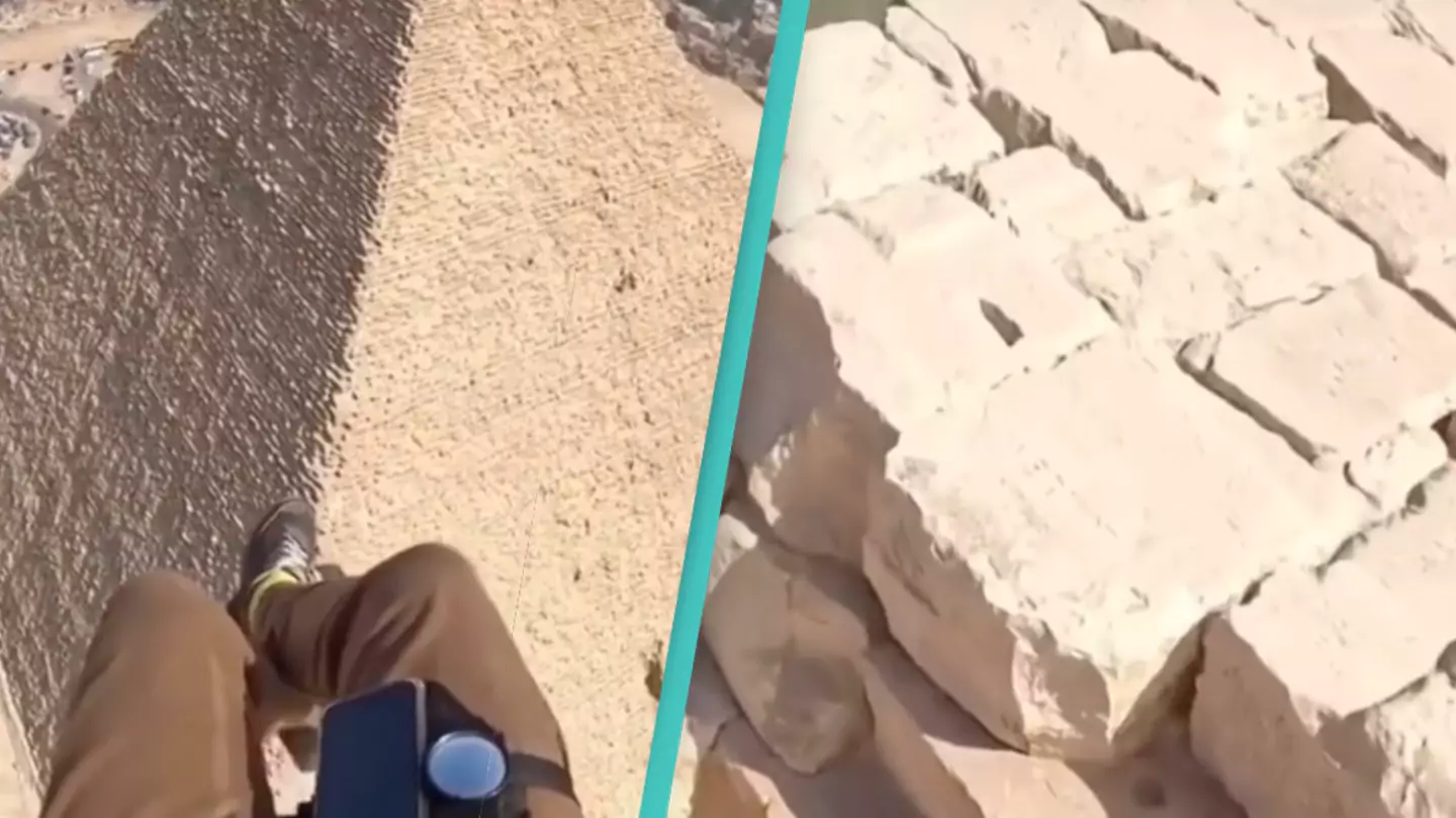 Man paragliding over Great Pyramid of Giza captures aerial footage of what’s written on top
