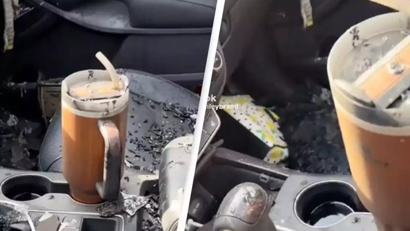 Woman who showed her Stanley cup full of ice after being left in burning car got offered new car by company 