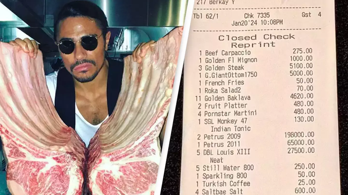 Salt Bae sparks outrage after bragging over $108,000 receipt at his restaurant