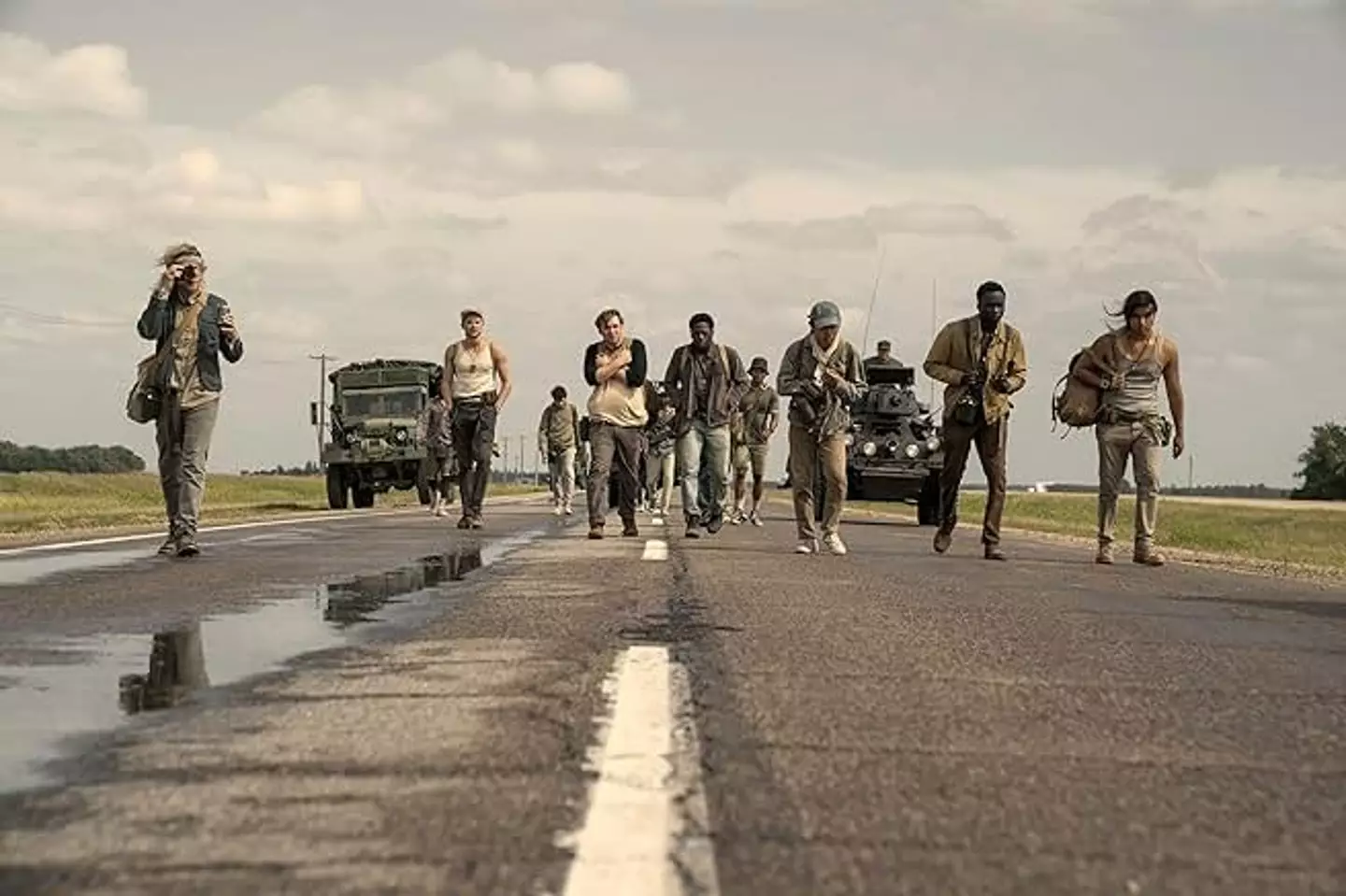 The Long Walk sees men walk at three miles per hour for as long as possible (Lionsgate)