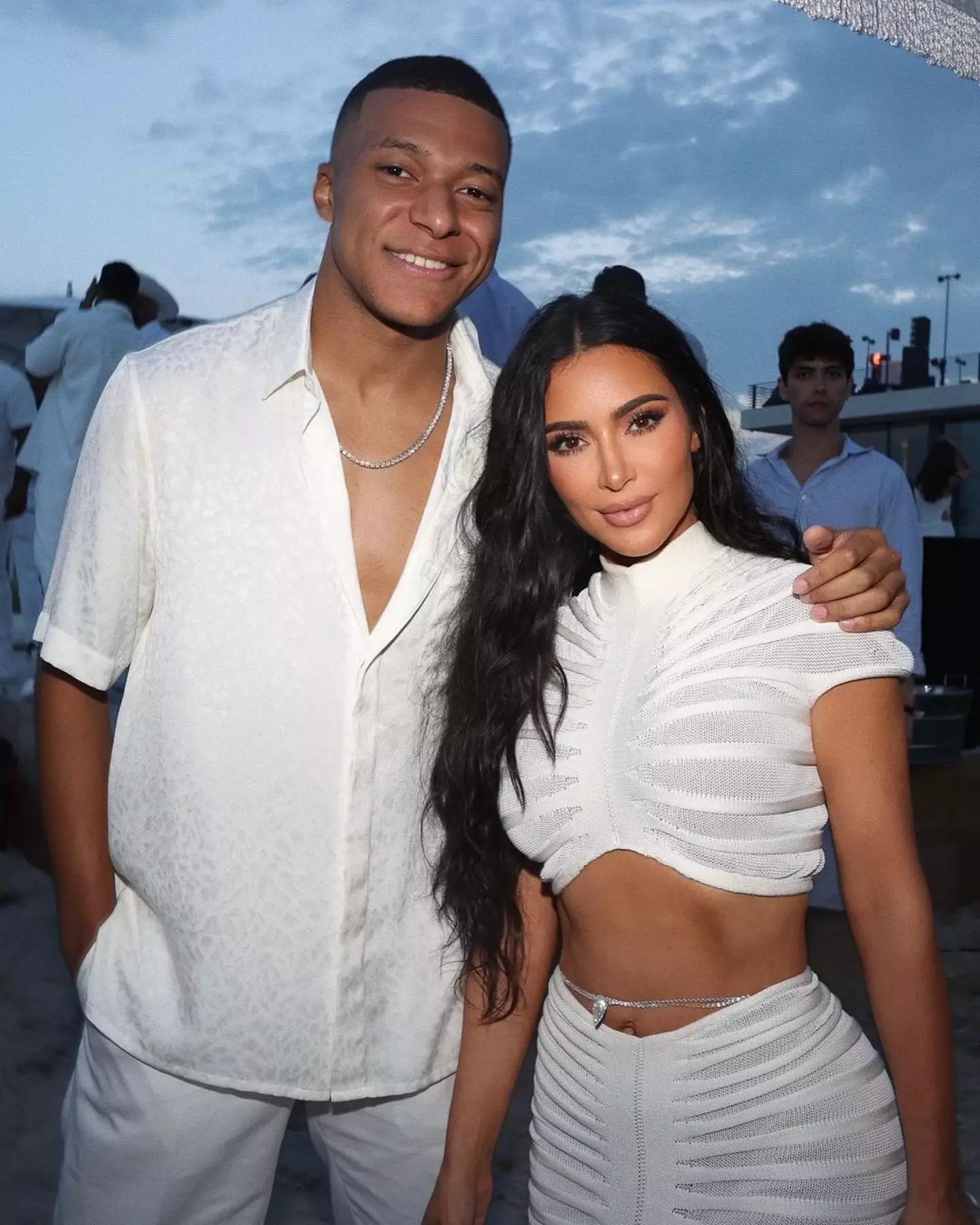 Kim Kardashian also shared a snap with Kylian Mbappé.