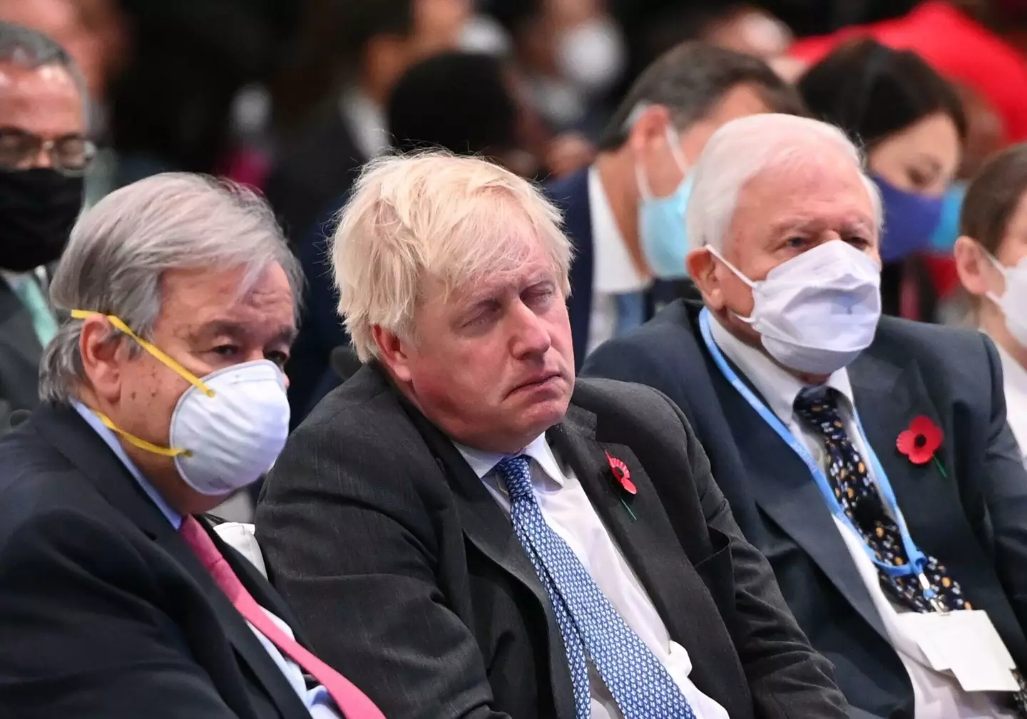 Boris Johnson resting his eyes during COP26 (Alamy)
