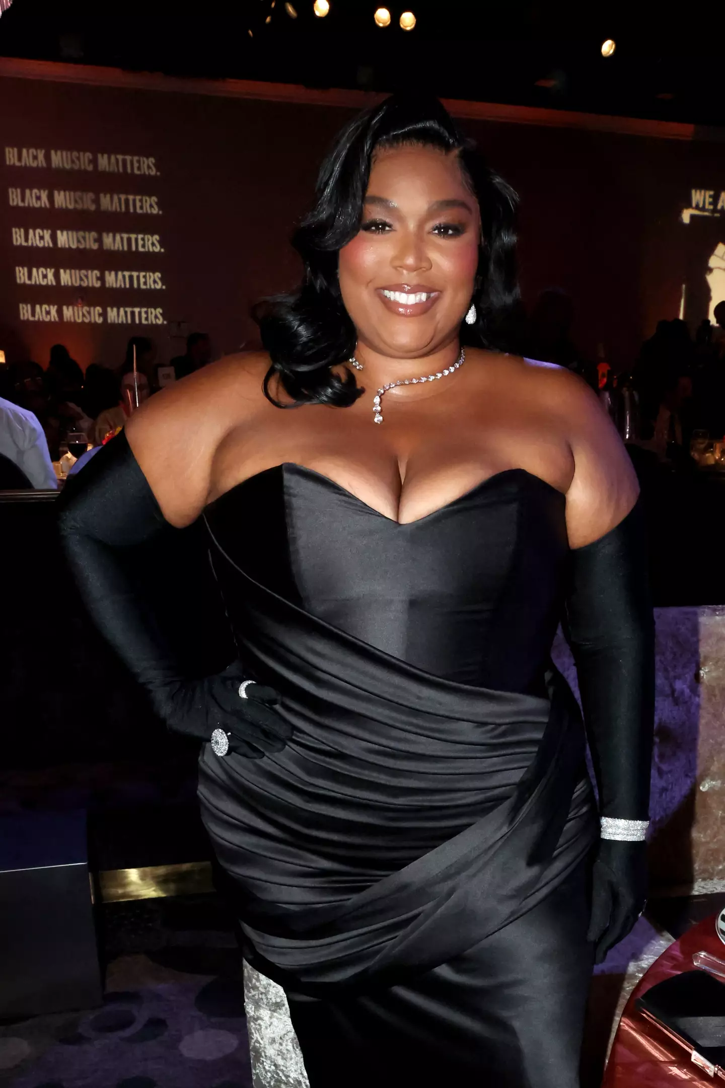 Lizzo pictured at the 2023 Black Music Action Coalition gala.