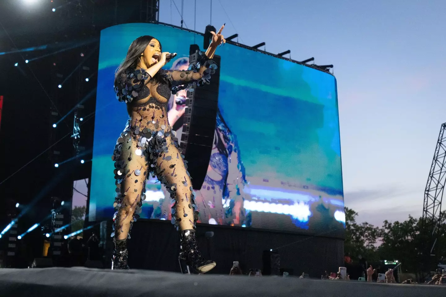 Cardi B performing at the Wireless Festival at Finsbury Park in London.