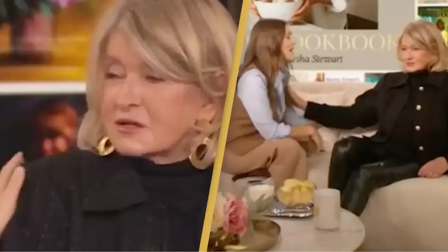 Things turn awkward as Martha Stewart pushes Drew Barrymore away during touchy interview