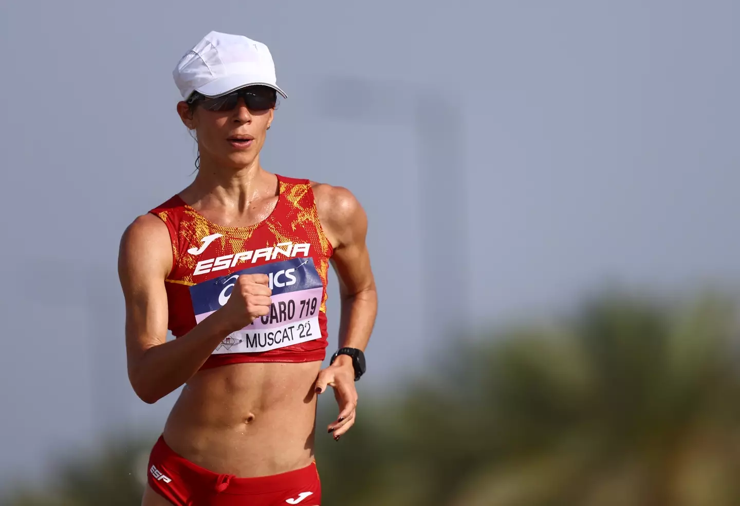 Laura García-Caro was racing for Spain at the event. (Francois Nel/Getty Images for World Athletics)