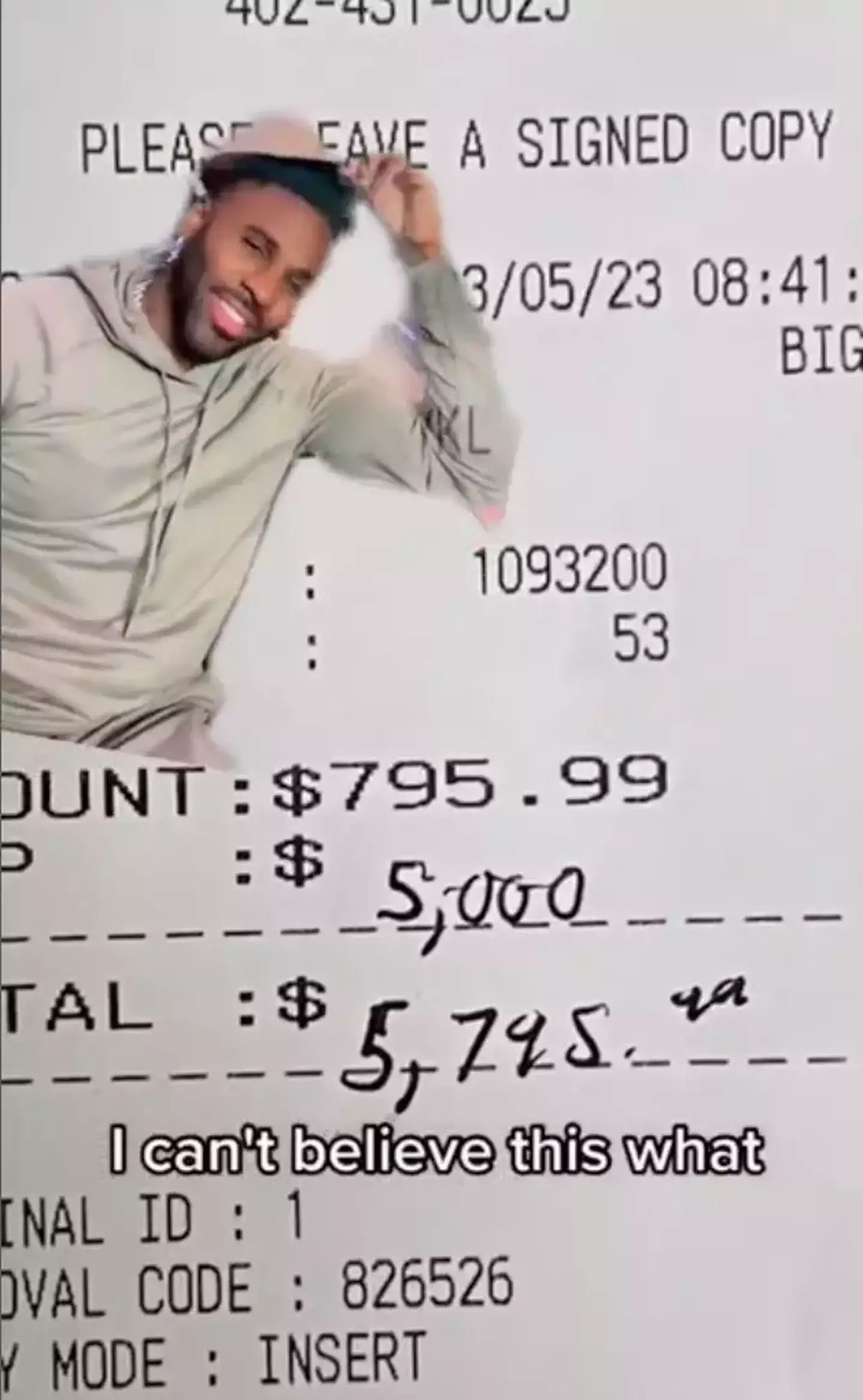 The waiter, named Jordan, is going to spend the money on his next semester of college.