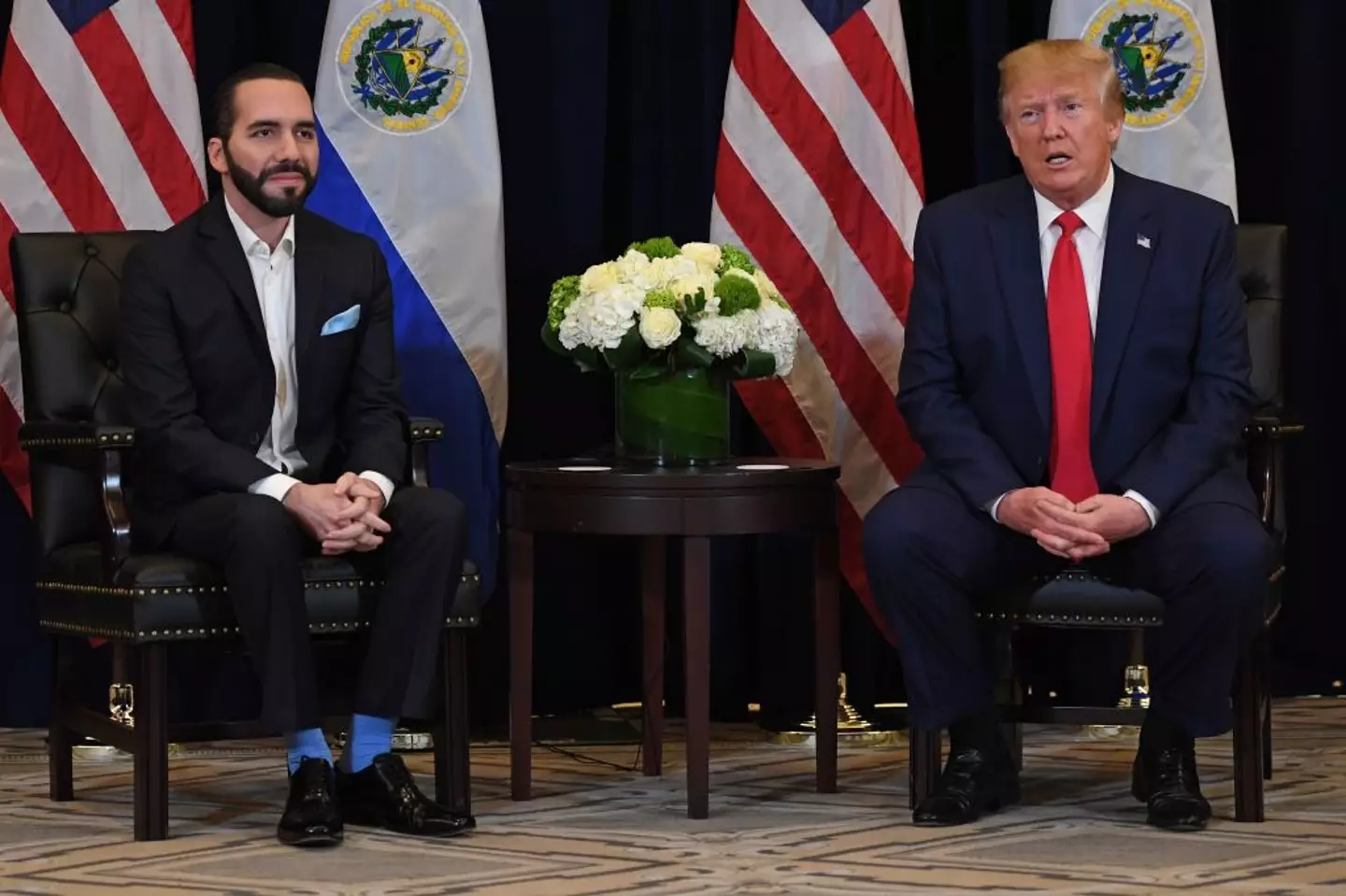 US President Donald Trump and President Nayib Bukele of El Salvador, pictured in 2019 (SAUL LOEB/AFP via Getty Images)