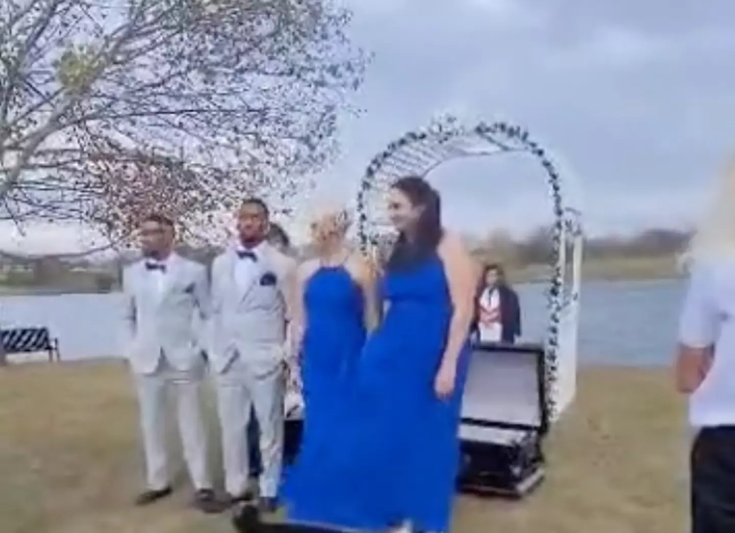 The groom's stunt caused outrage on social media.