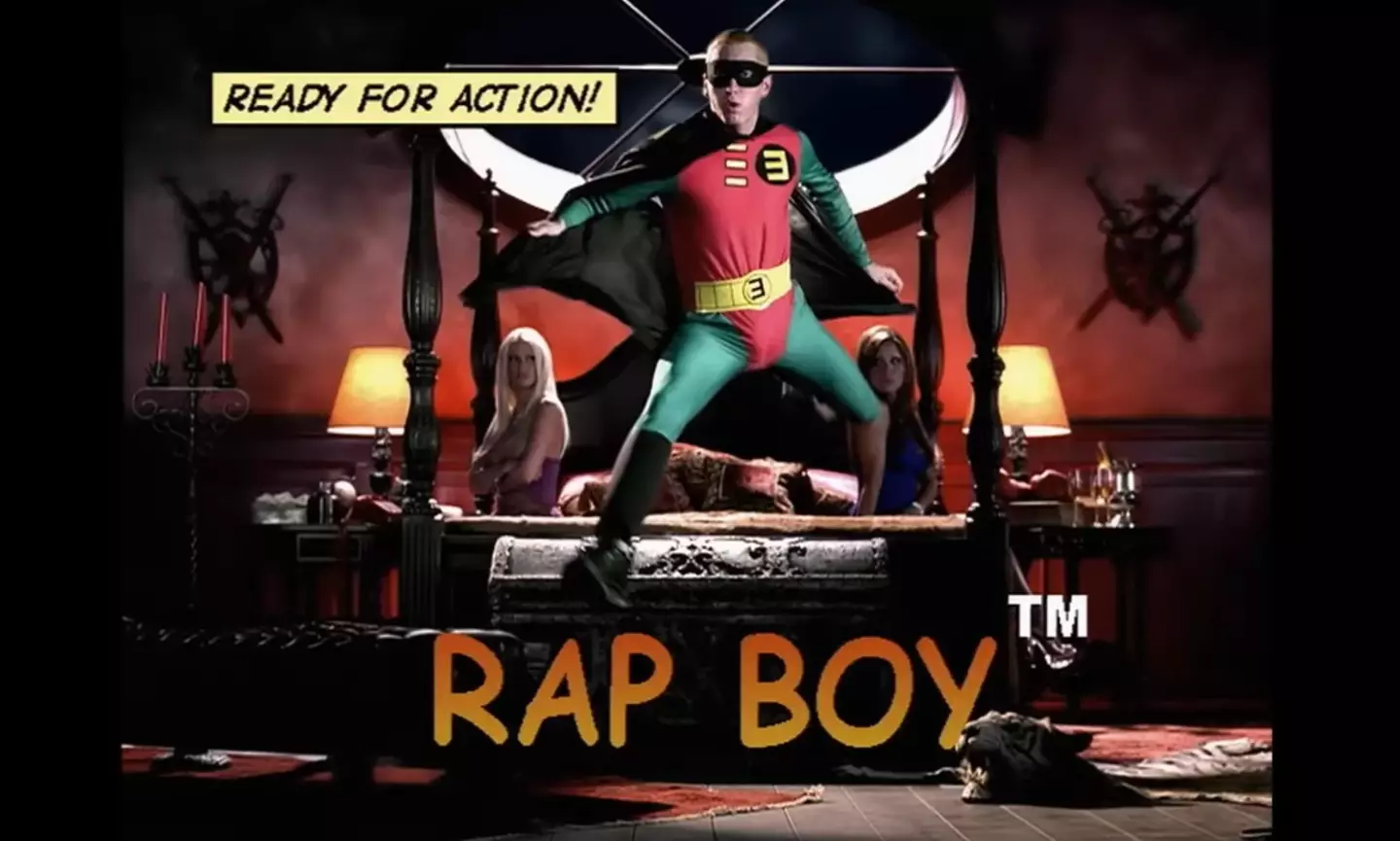 The rapper uses the same freeze frame for the unveiling of ‘Rap Boy’. (Eminem/YouTube)