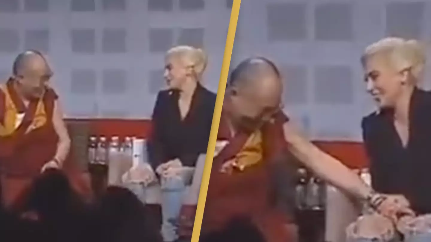 Footage of Dalai Lama tickling Lady Gaga’s leg resurfaces amid backlash for kissing boy