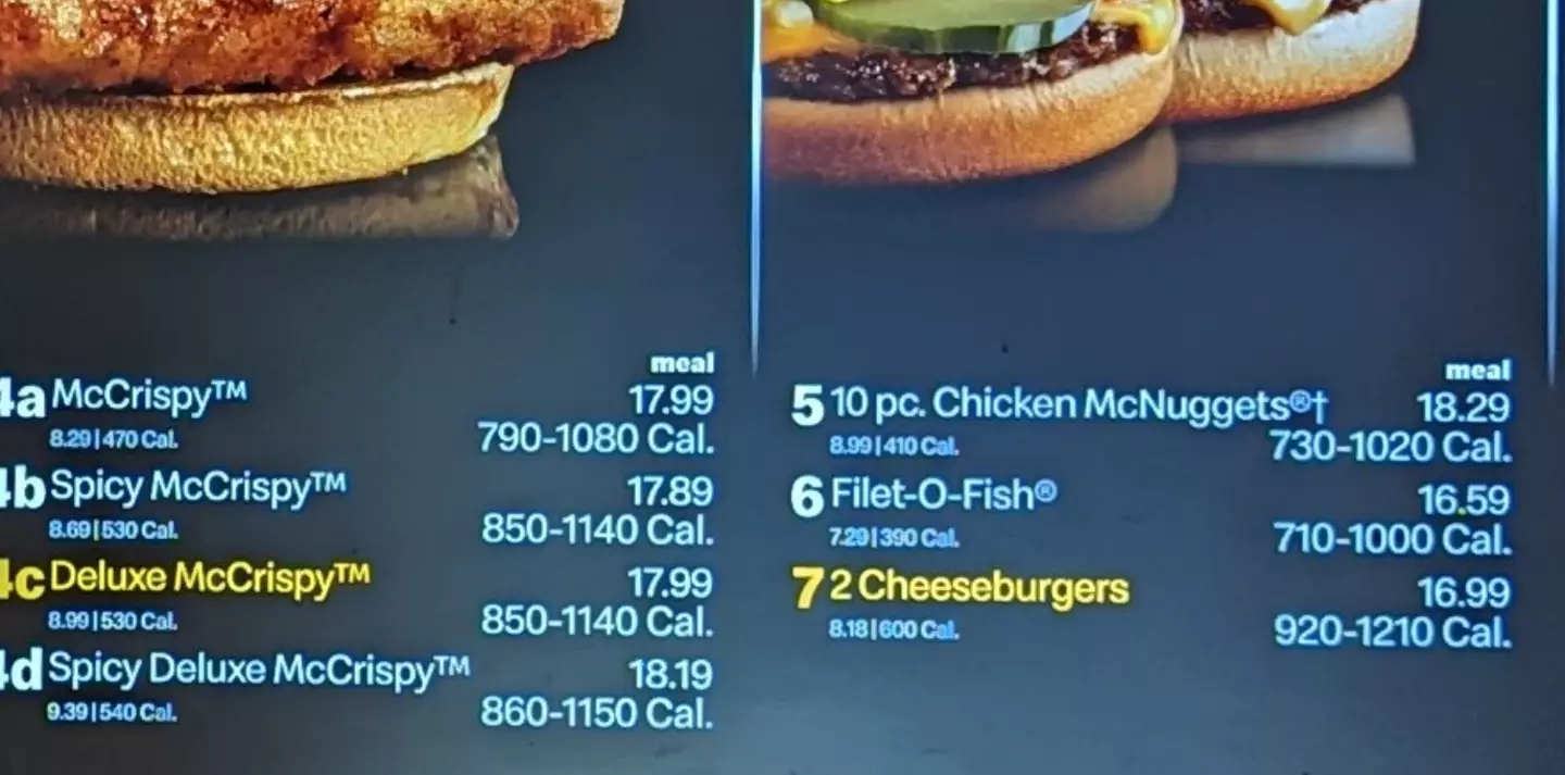 The prices seemed high across the board at this McDonald's.