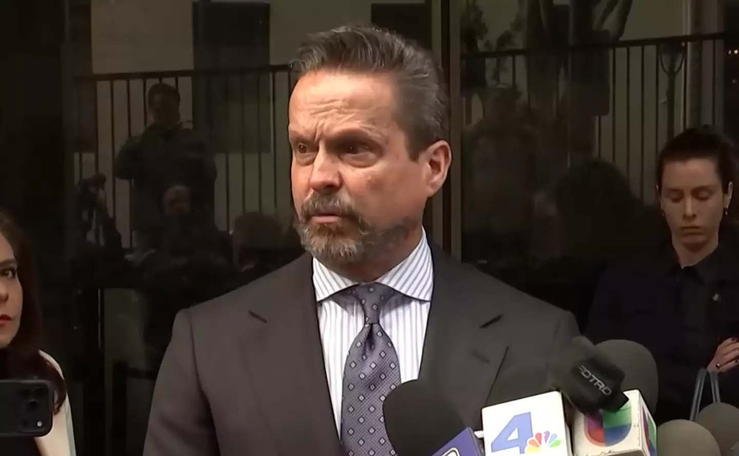 Nick Reiner's lawyer Alan Jackson has addressed the media (USA Today/YouTube)