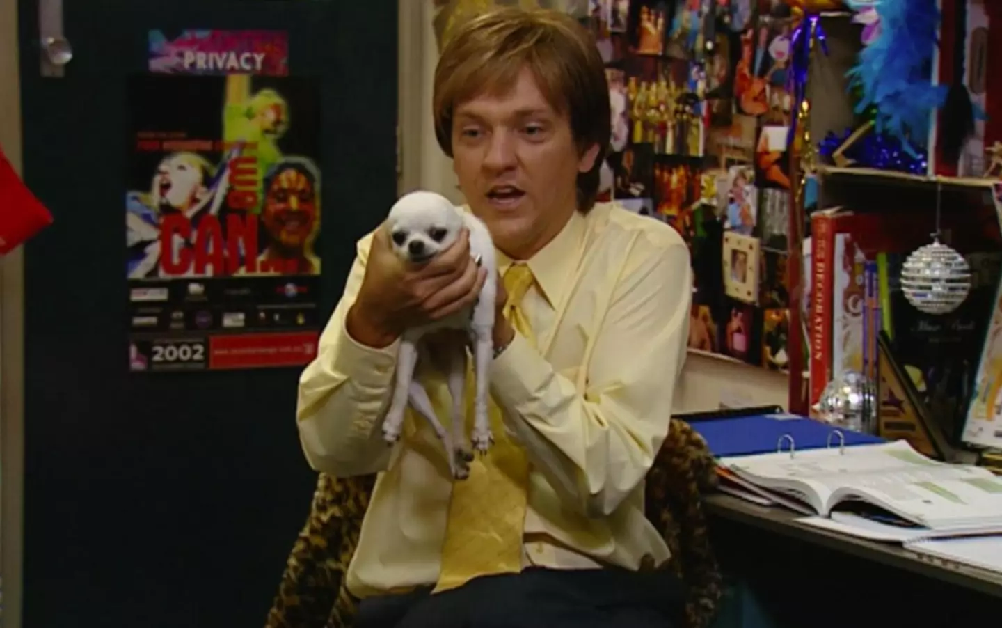 Mr G with Celine, the dog with the massive brain.