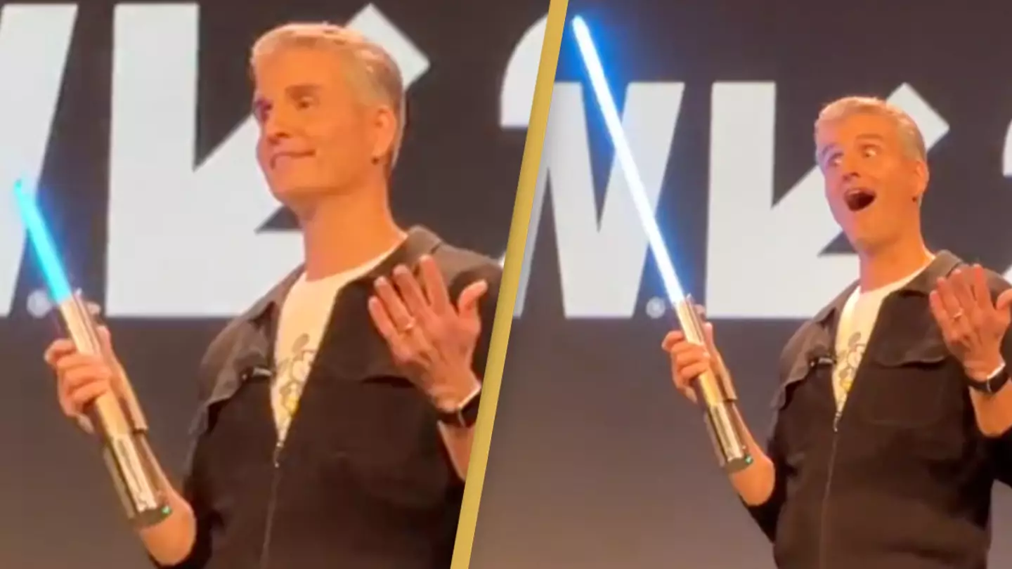 Disney parks chief shows off 'real life' lightsaber in the flesh