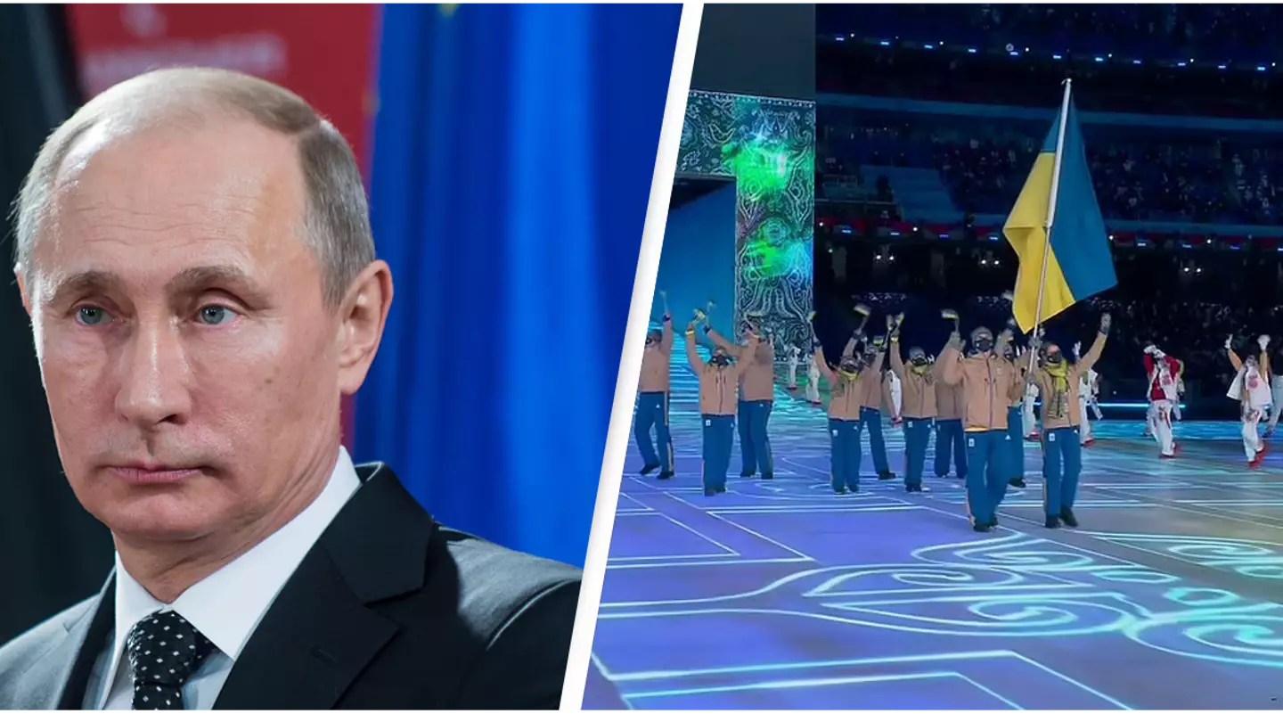 Vladimir Putin Pretends To Fall Asleep As Ukrainian Olympic Team Walk Out During Opening Ceremony