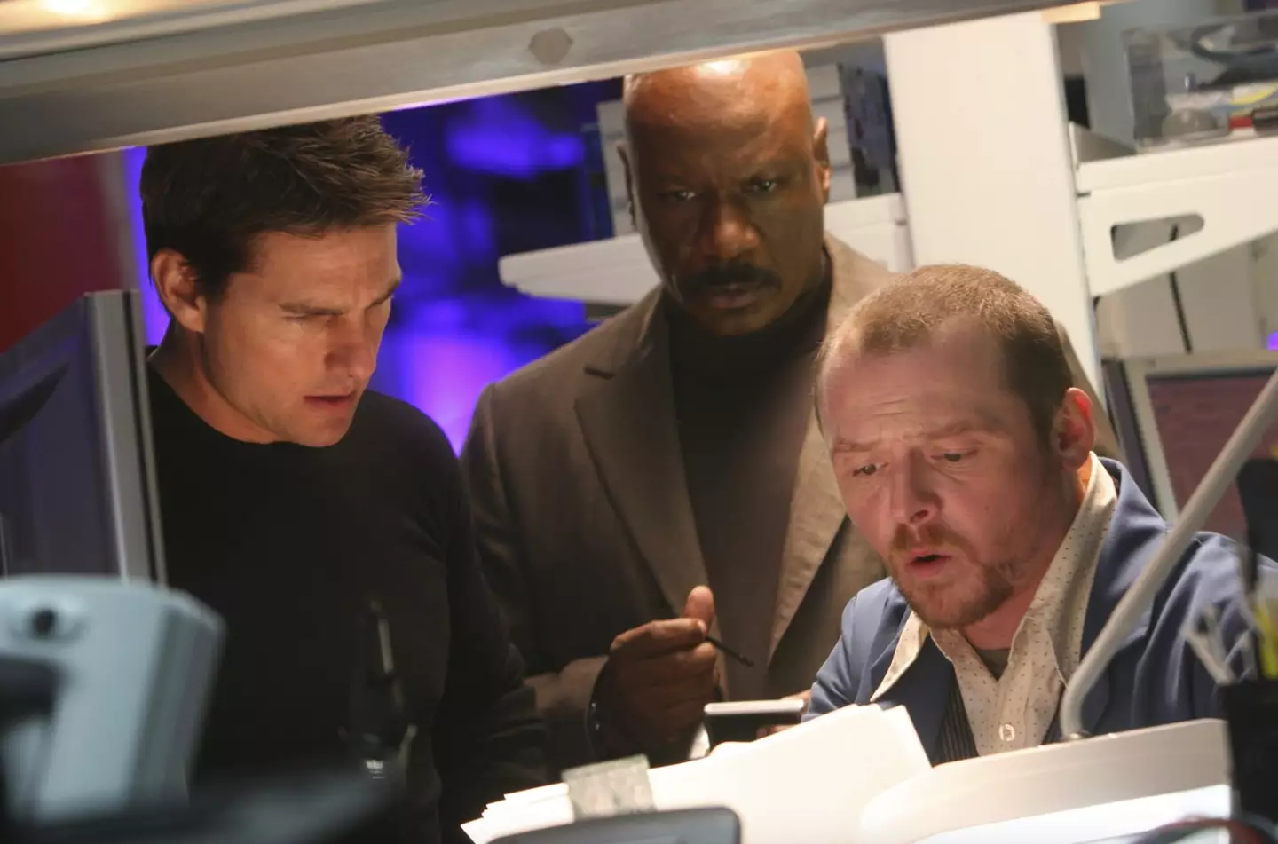 Simon Pegg revealed why he doesn't ask Tom Cruise about his 'private beliefs'.