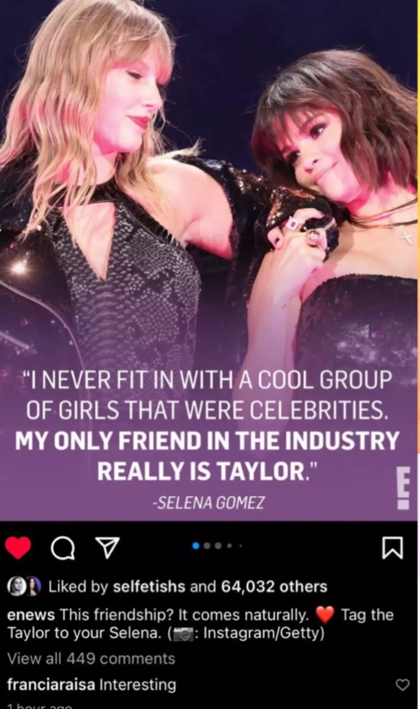 Raisa is said to have described Gomez's comment as 'interesting'.