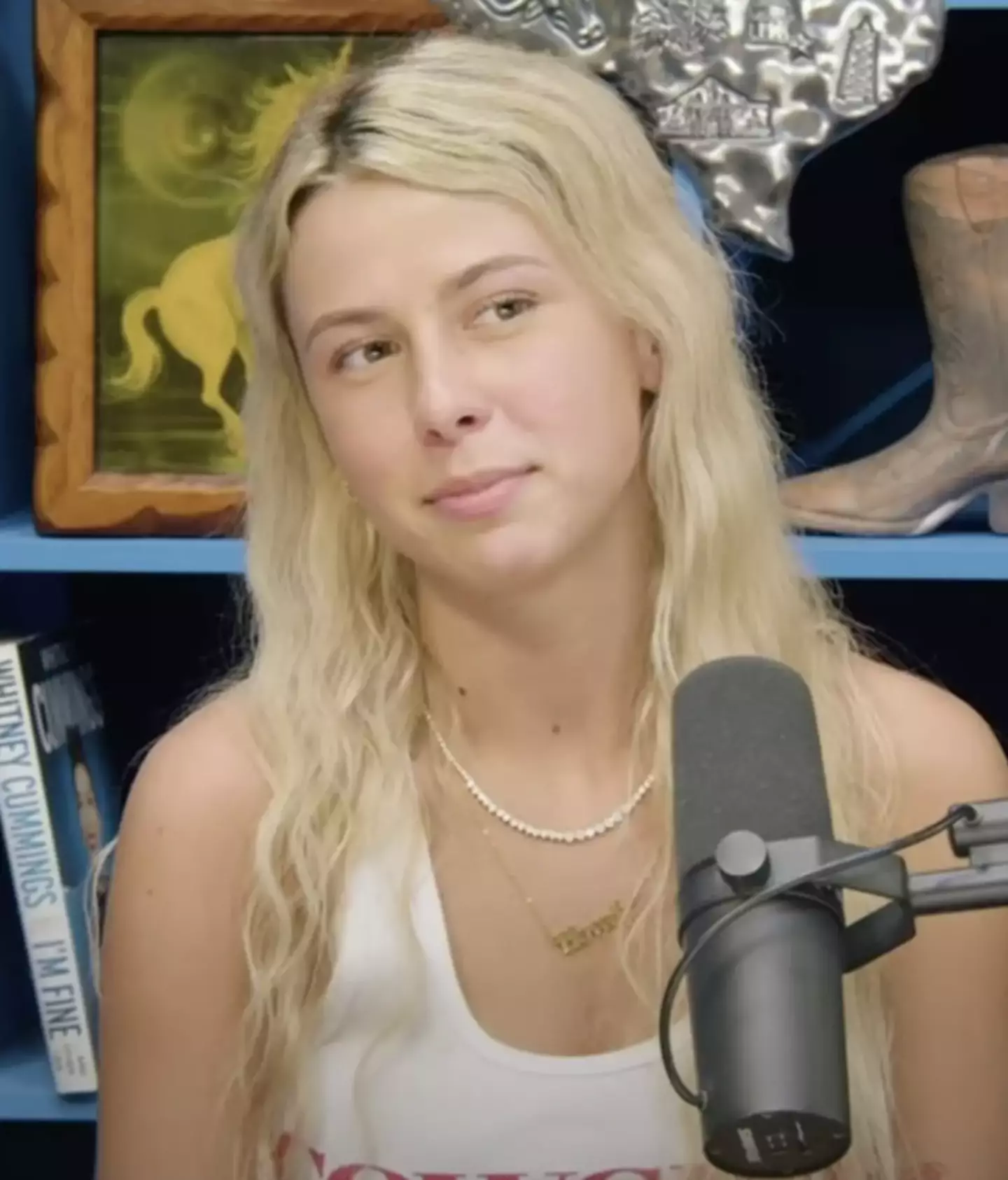 Hawk Tuah girl is some celebrity these days. (YouTube/Good For You Podcast)