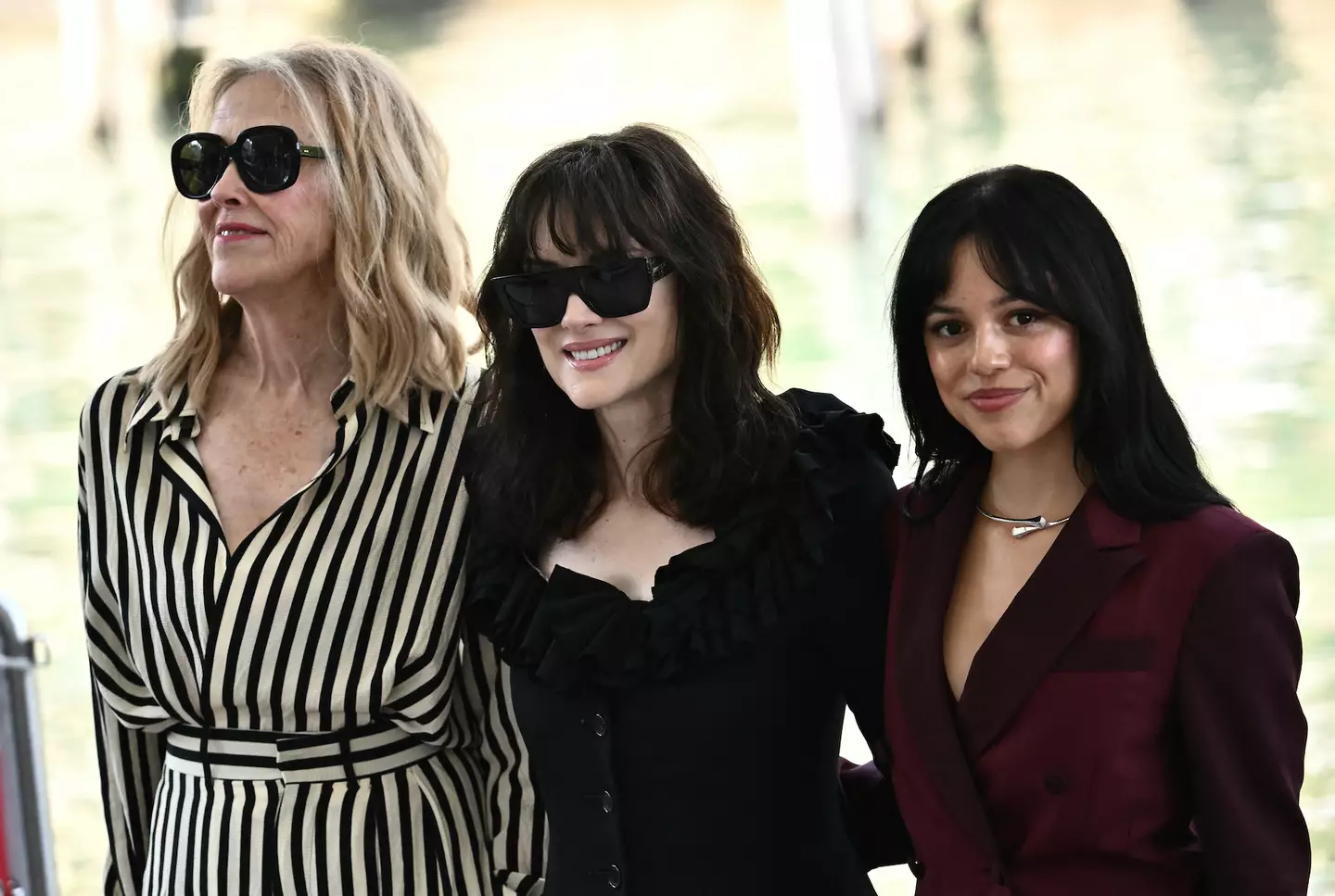 Ortega posed with O'Hara and Ryder on the red carpet (MARCO BERTORELLO/AFP via Getty Images)