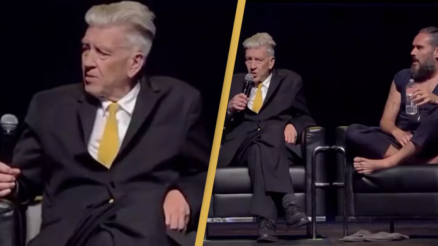 David Lynch bluntly refuses to ever work with Russell Brand while sitting next to him in resurfaced clip