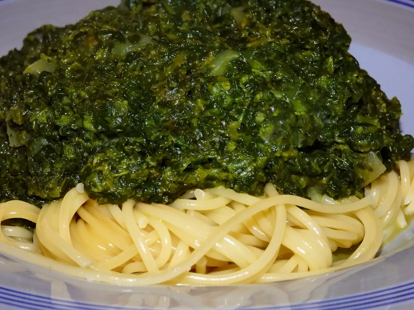 Think of all the... spinach and spaghetti you could eat.