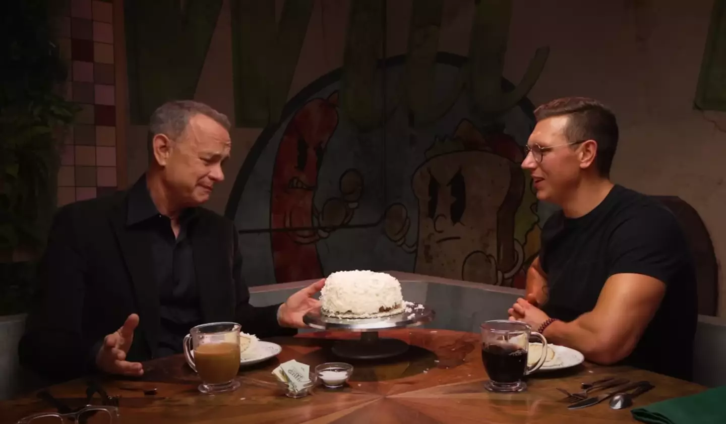 Hanks spoke about the cake on Mythical Kitchen's Last Meals series.