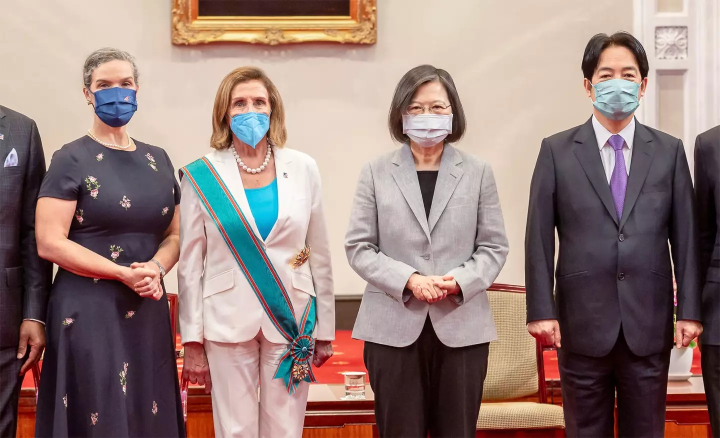 Nancy Pelosi met Taiwan president Tsai Ing-wen and vice president Lai Ching-te.