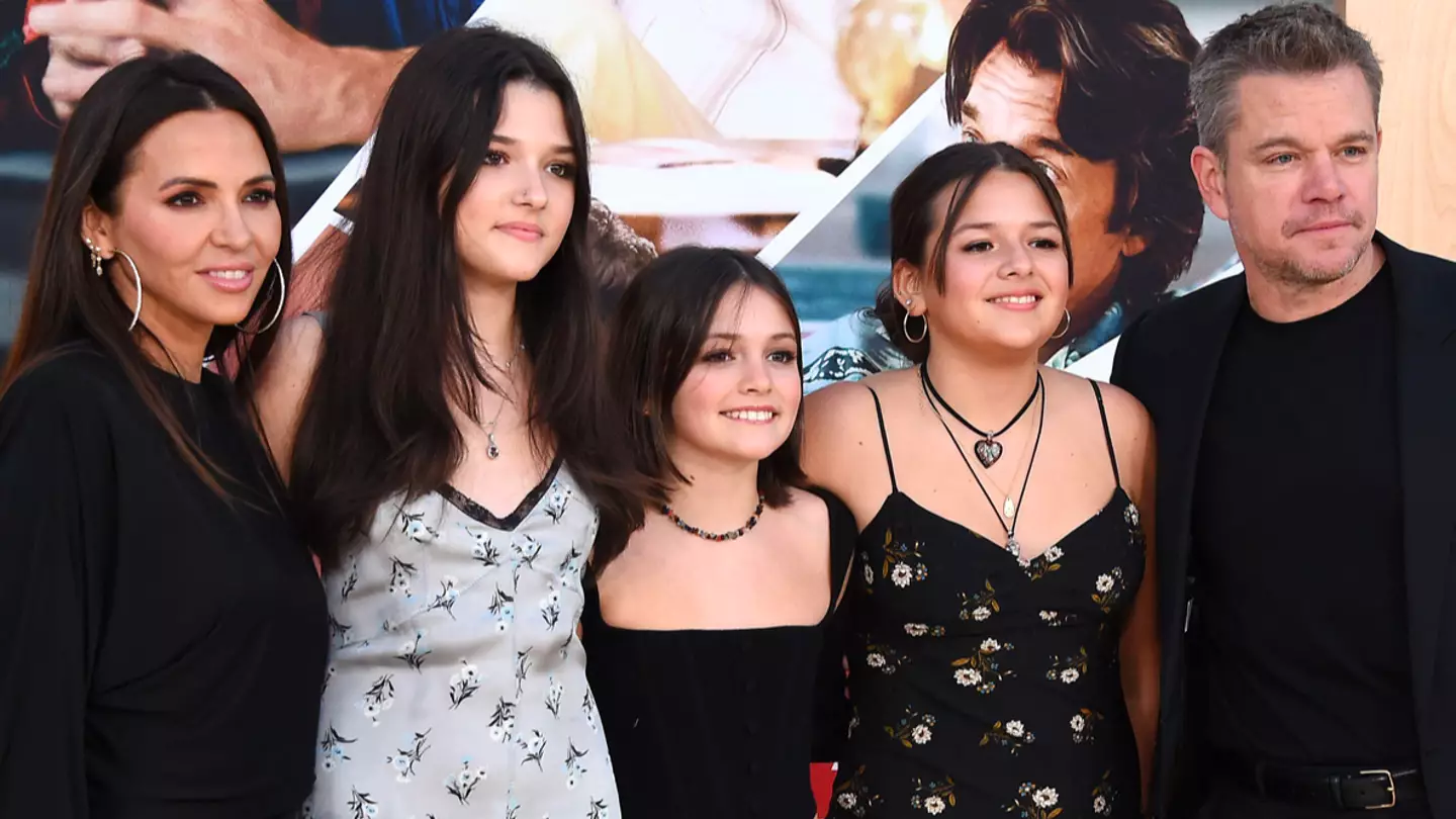 Matt Damon makes rare public appearance with his three youngest daughters