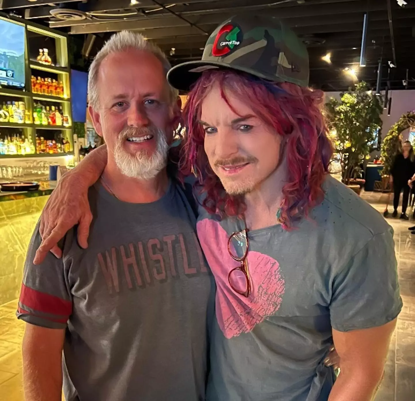 Carrot Top was not happy about his flight being delayed.