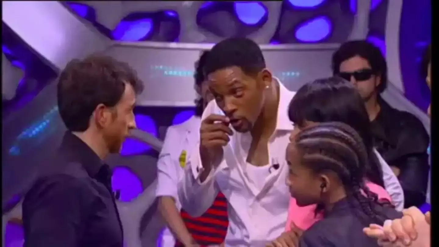 Will Smith joking with the show's host.