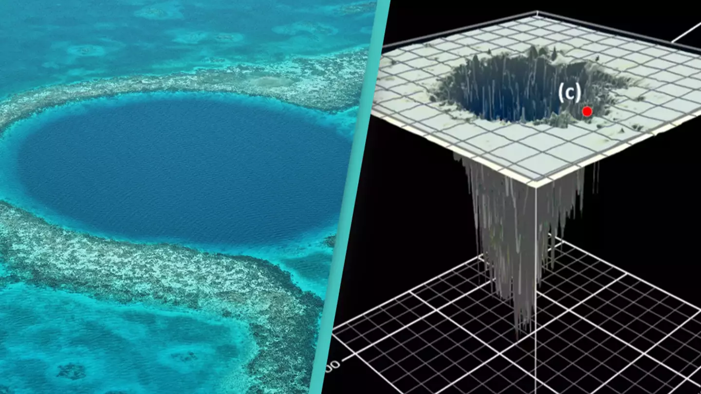Largest ever 'blue hole' uncovered 1,300 feet deep in the sea and scientists still haven't reached the bottom