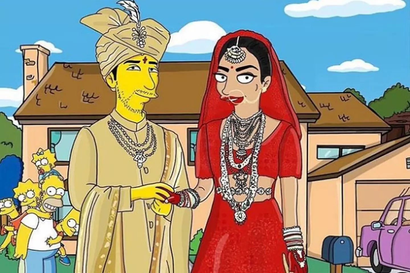 Priyanka Chopra Jonas and husband Nick Jonas were turned into The Simpsons characters as a wedding gift.