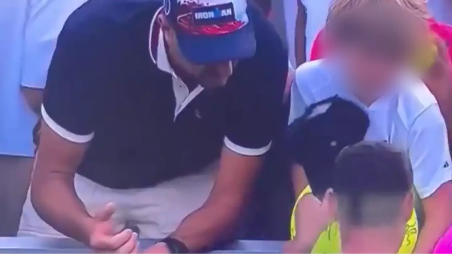 ‘Disgusting’ live TV footage shows grown man do controversial act to child during US Open