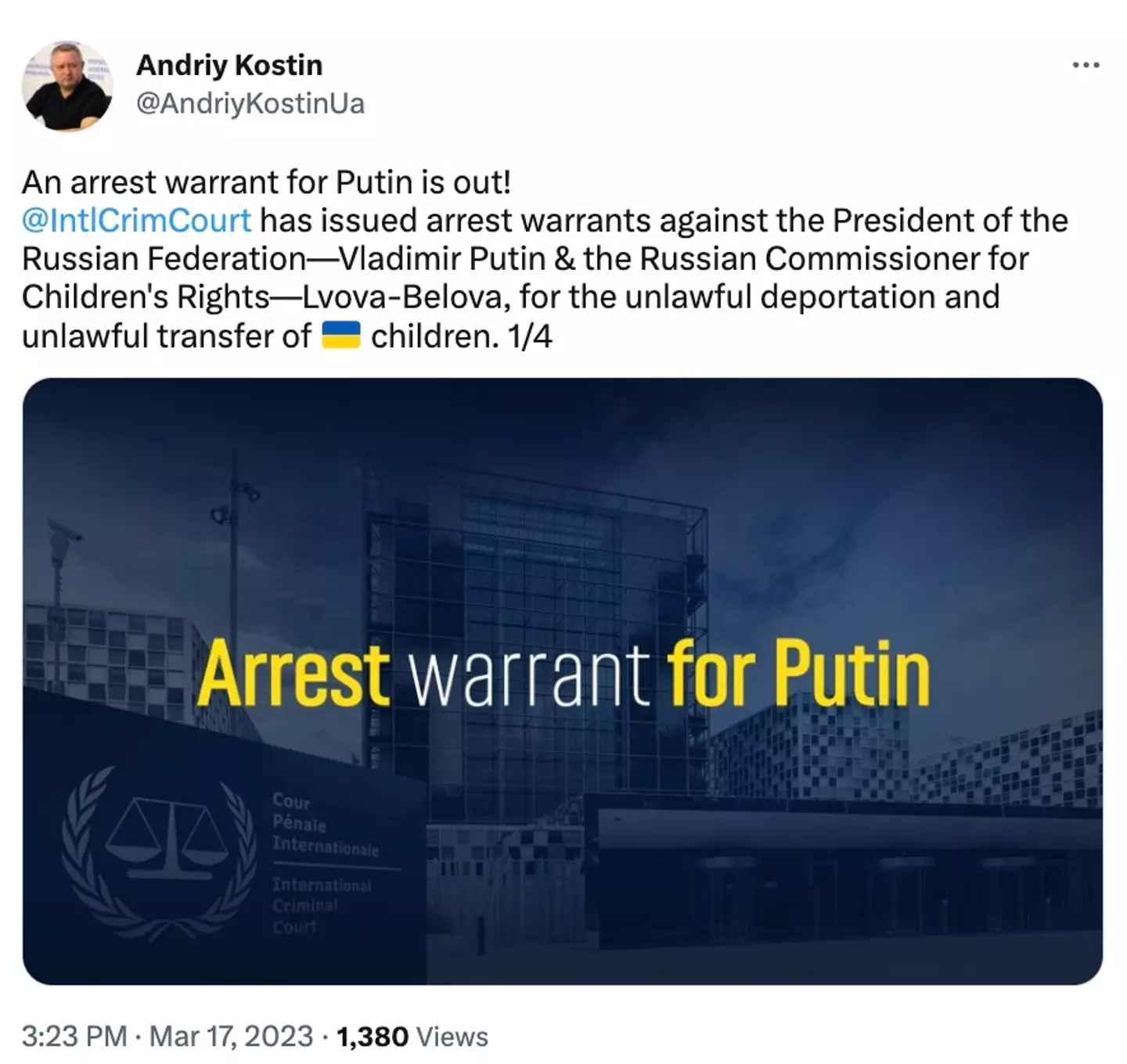 Ukraine's Prosecutor General praised the move.