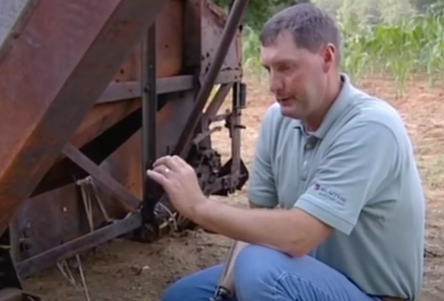 A brave farmer was faced with the agonising prospect of cutting off his own arm to save his life - or to be burned alive.