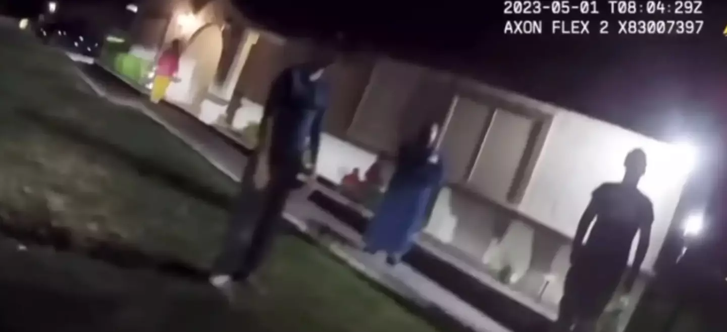 Footage of police arriving at the house has been released.