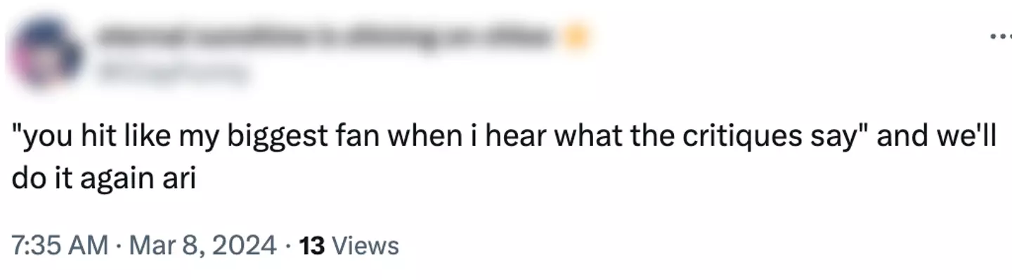 Fans have praised Grande for her lyric.