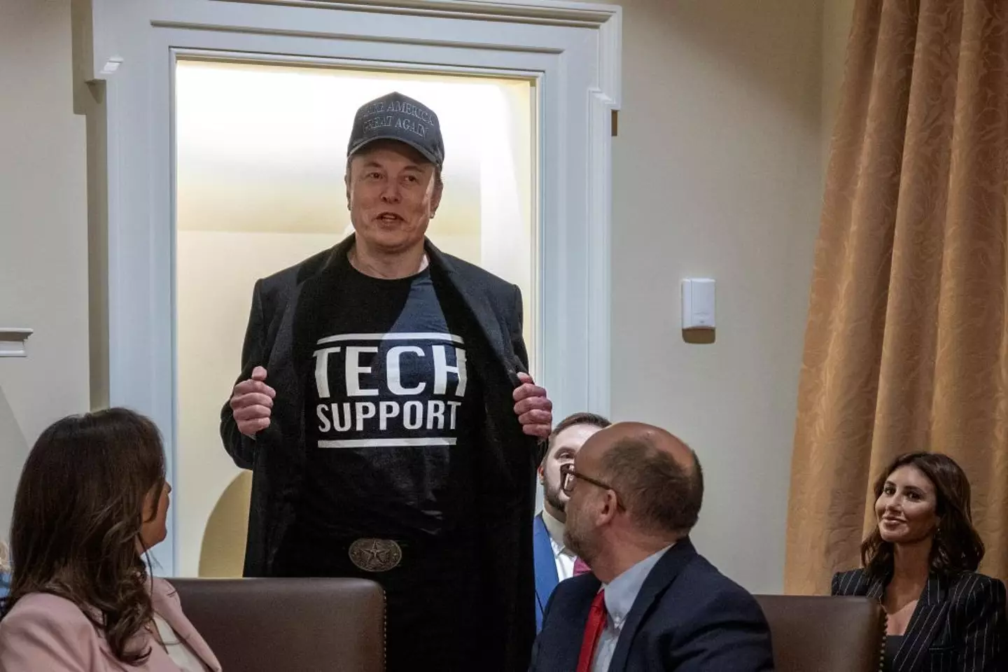 Musk said he was merely 'tech support' for the president (JIM WATSON/AFP via Getty Images)