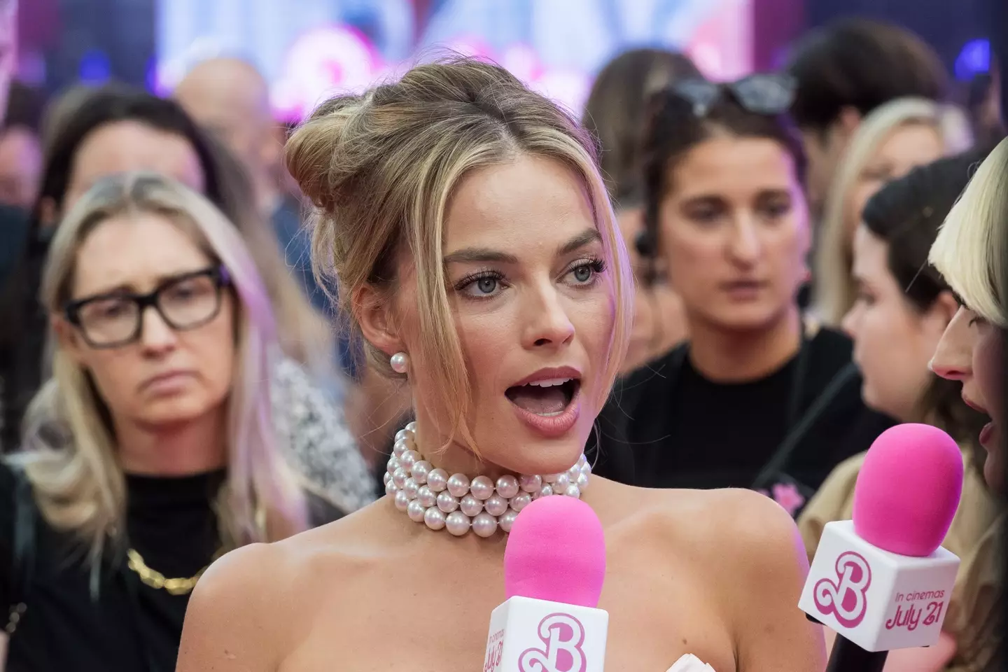 Margot Robbie at the premiere for Barbie.