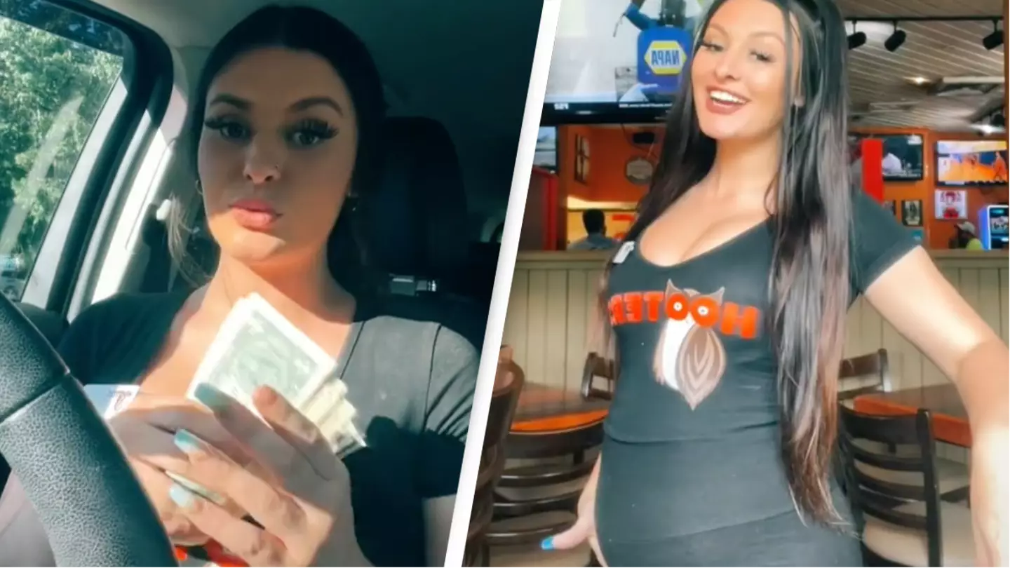 Pregnant Hooters server shows off how much she's been tipped