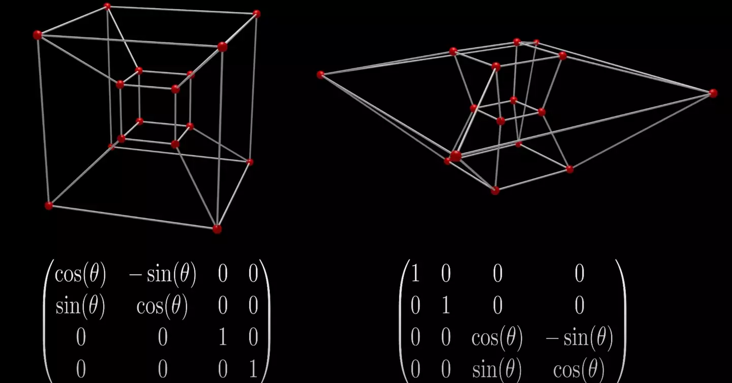The diagram starts with a cube but quickly grows a whole lot more complicated.