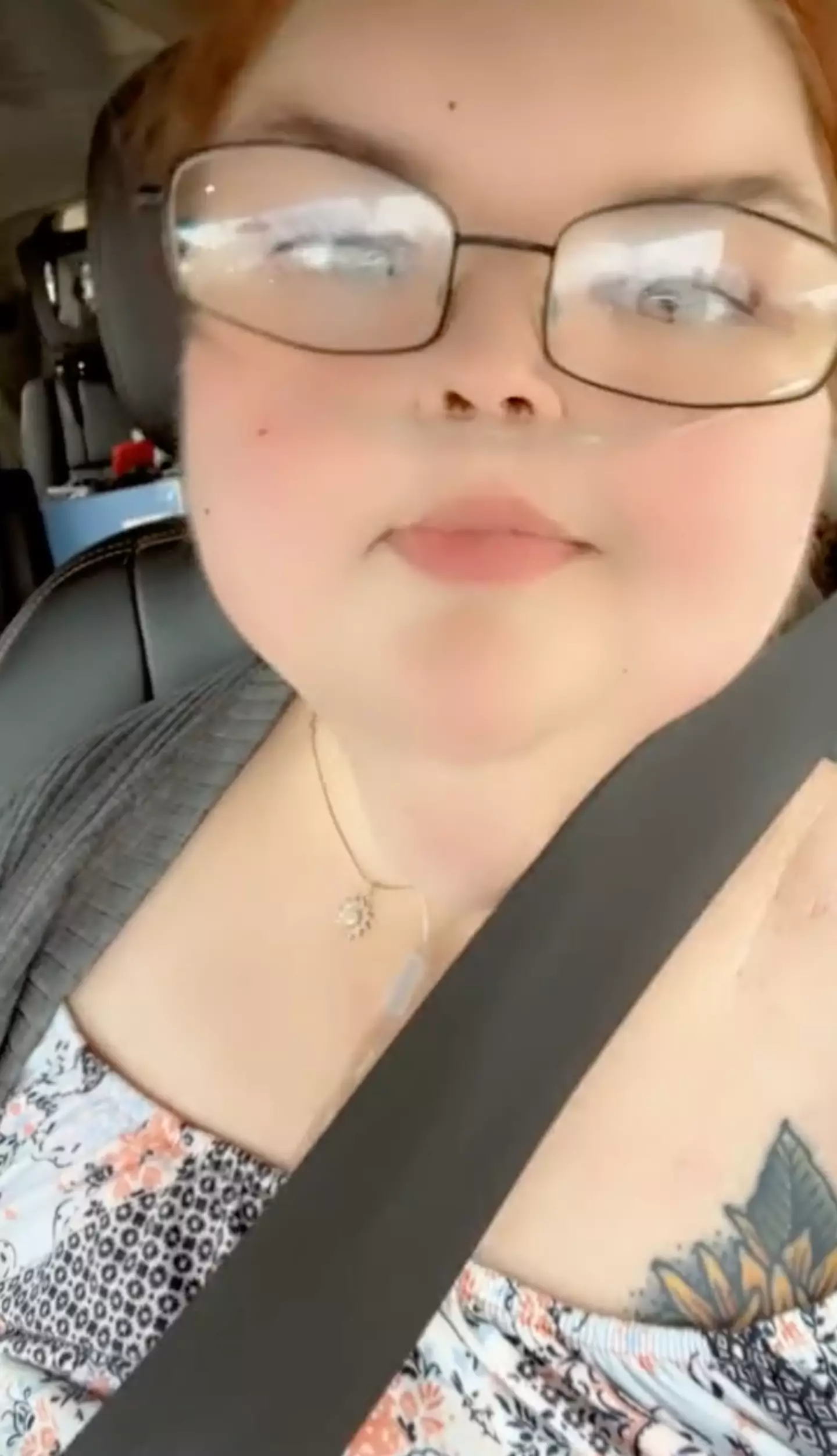 Tammy shared a clip of herself sat in a car.