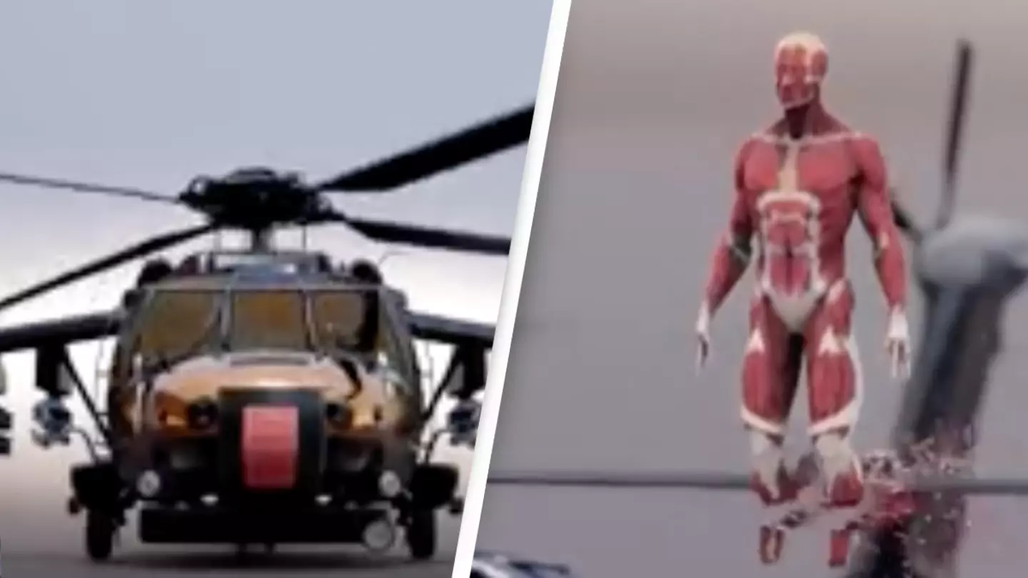 Horrifying simulation shows what would happen if you fell into the blades of a helicopter
