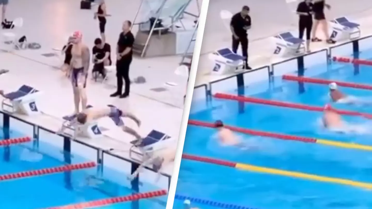‘Unbelievable’ footage shows the difference between Olympic and non-professional swimmers