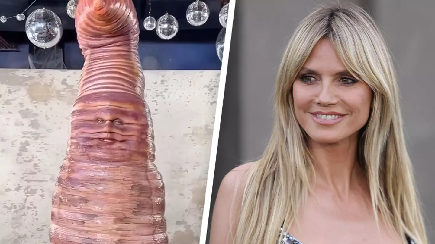 Heidi Klum dresses as bizarre and terrifying worm for her annual Halloween event